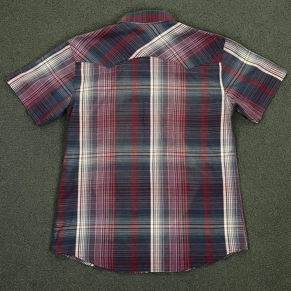 Levis Western Shirt Mens Small Peal Snap Saw Tooth Pocket Short Sleeve Red Tab
